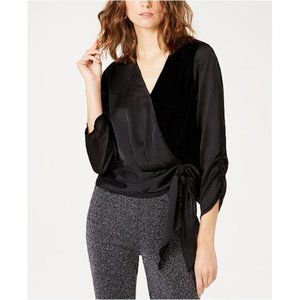INC International Concepts Womens Velvet Wrap Top